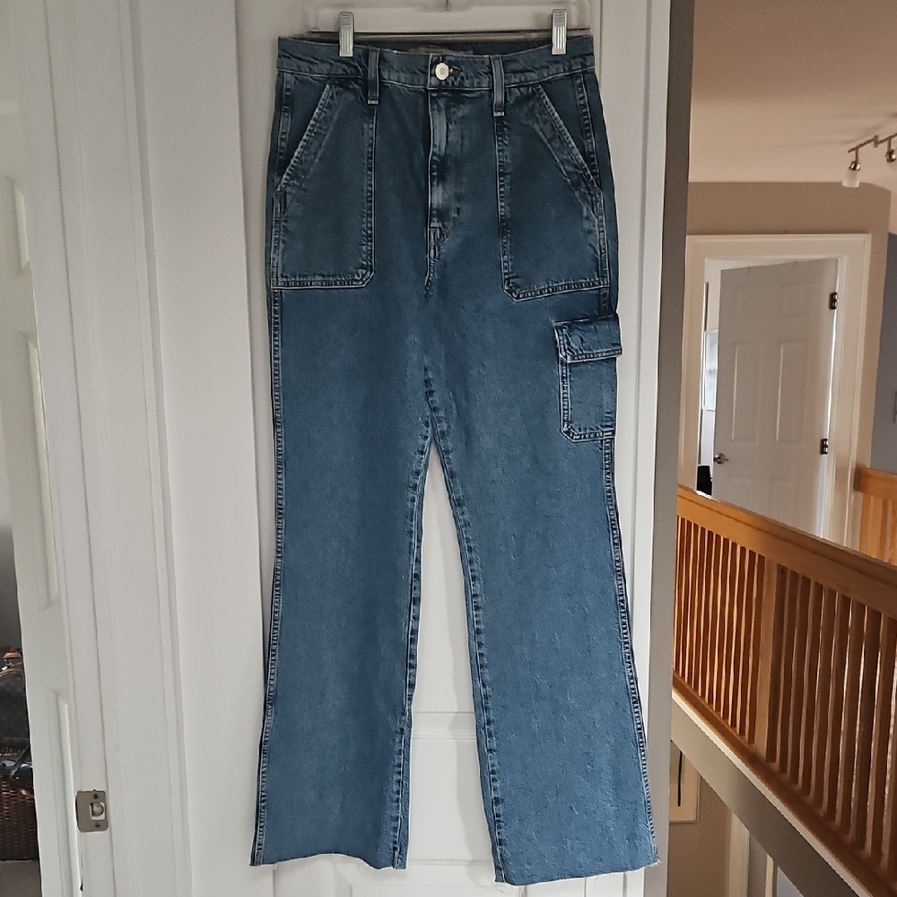 Hudson Jeans Blue Flare Wide Leg Denim